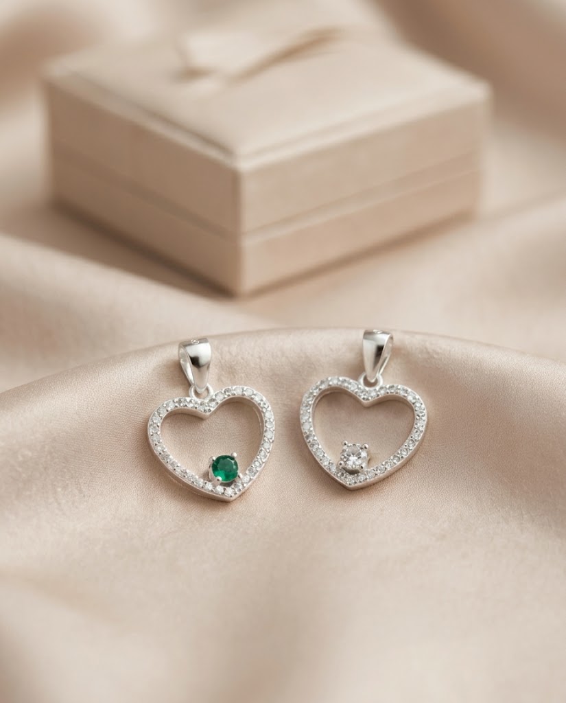 Dije Dueto de Corazones en plata 925 — MARDAN JOYAS